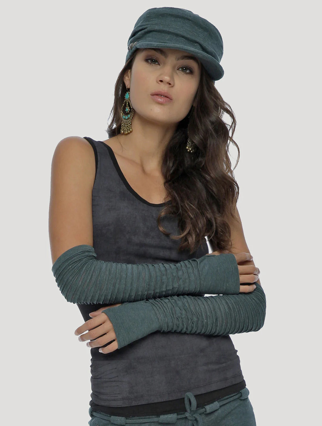 SLASHED Gloves In Teal