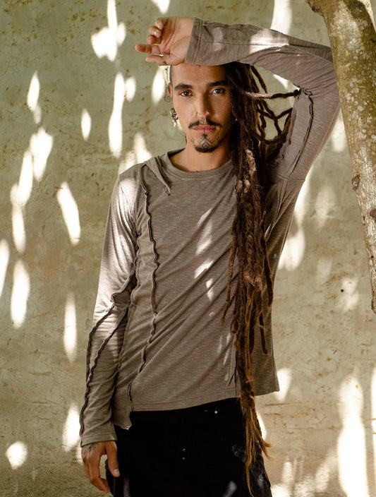 SLIT Hooded Jumper In Cement