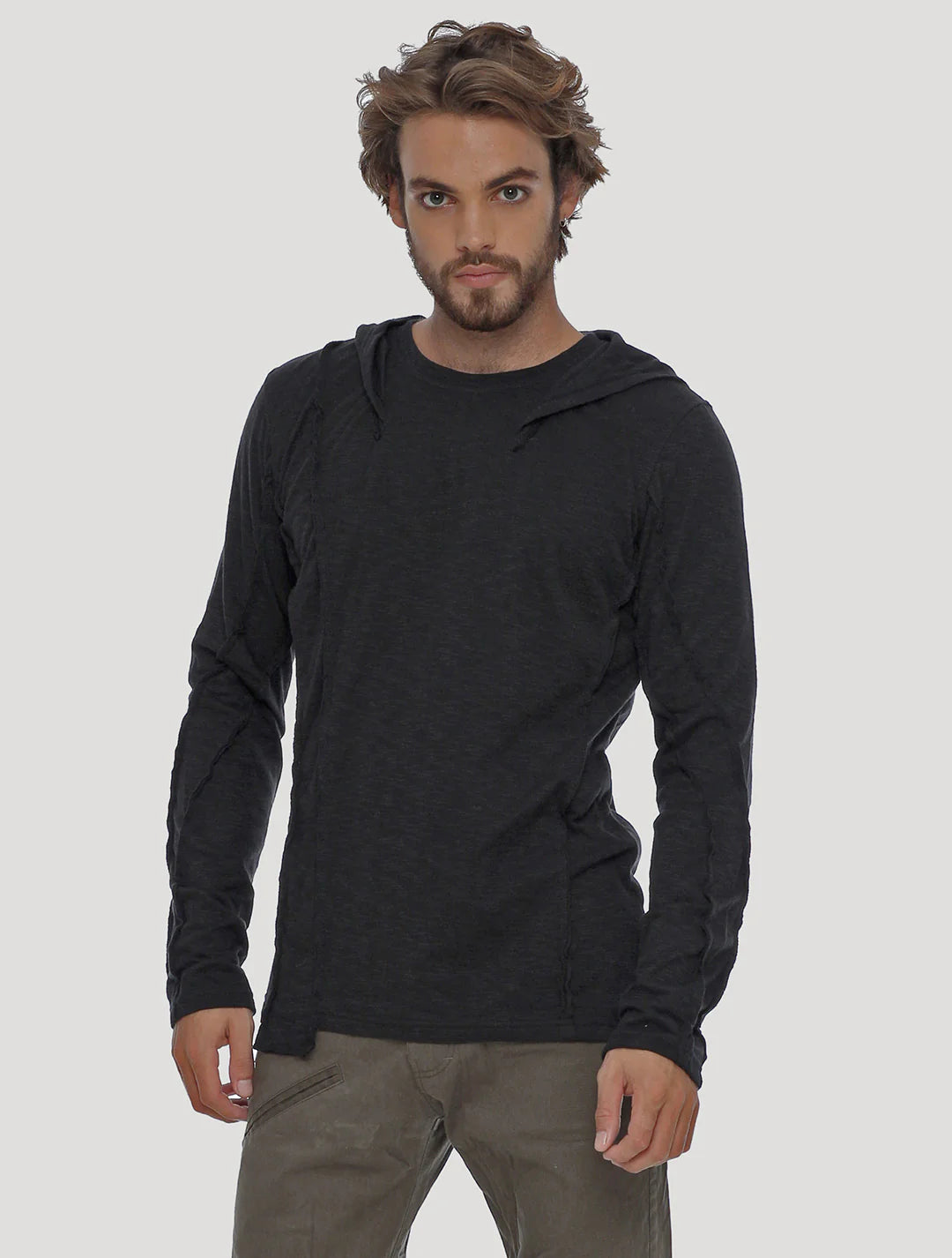 SLIT Hooded Jumper In Black