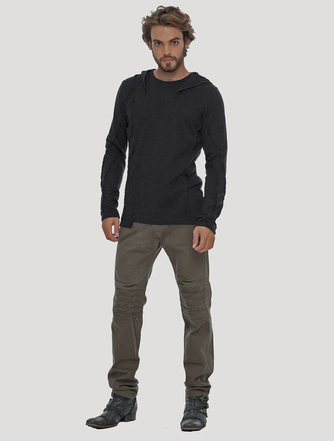 SLIT Hooded Jumper In Black