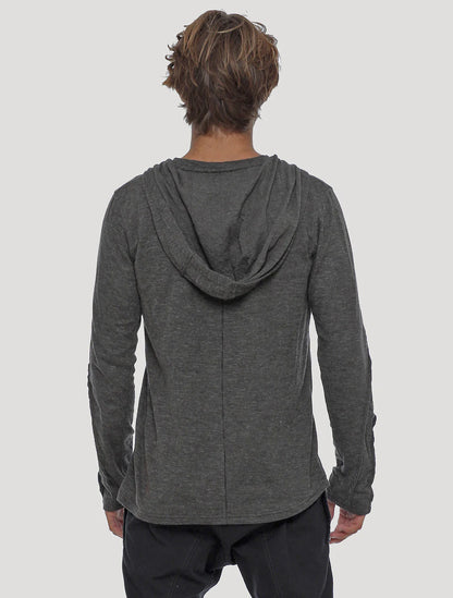 SLIT Hooded Jumper In Charocal