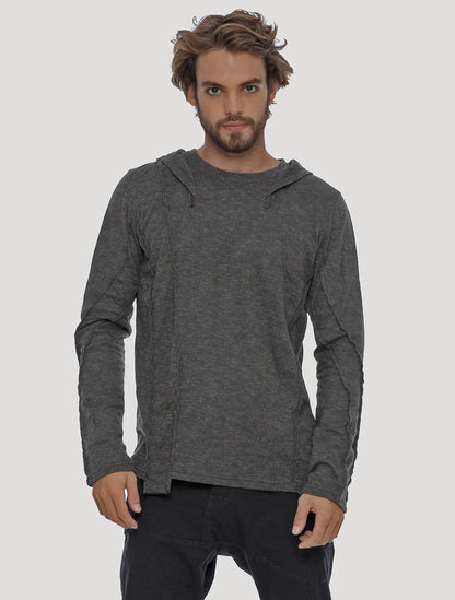 SLIT Hooded Jumper In Charocal