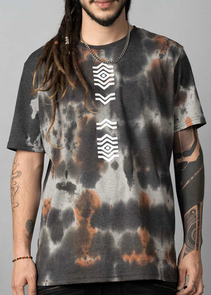SOLOS T-Shirt In Rust Grey Tie-Dye