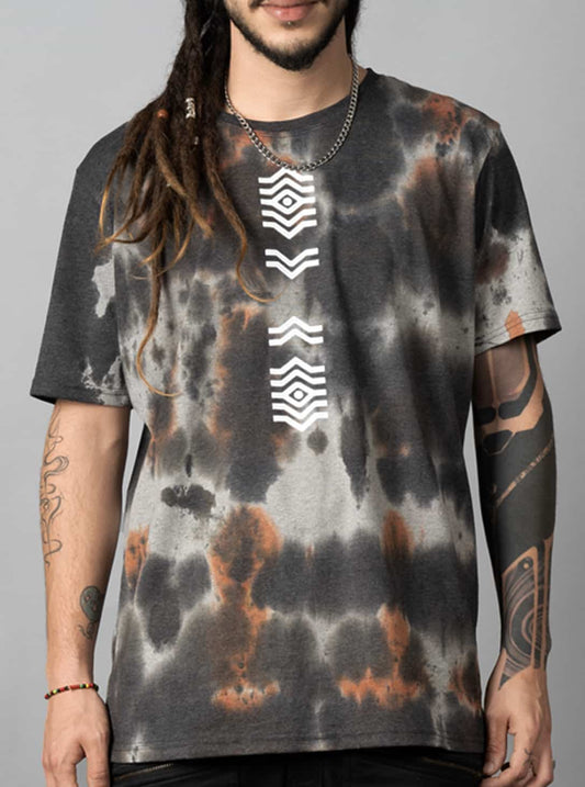 SOLOS T-Shirt In Rust Grey Tie-Dye