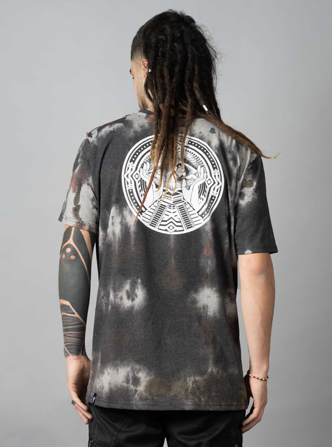 SOLOS T-Shirt In Rust Grey Tie-Dye