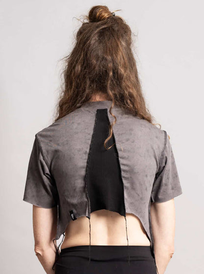 SONIC Crop Top In Galaxy Grey Stitch