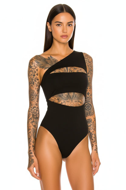 Tony Cut Out Bodysuit - Black