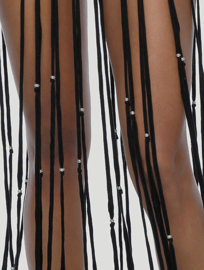 SPLICE Fringe Belt In Black