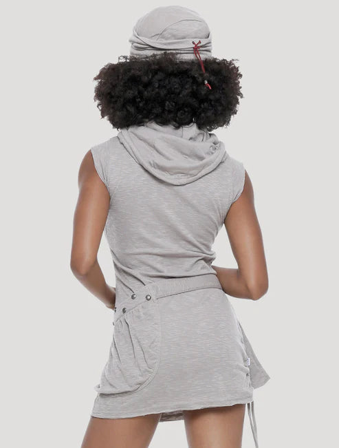 SOBA Short Sleeveless Mini Dress In Pearl