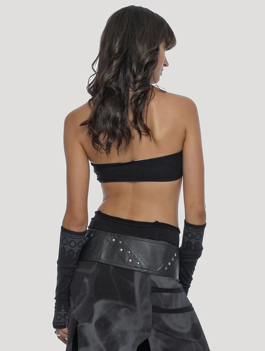 OFF Twisted Boob Tube In Black & Off-White