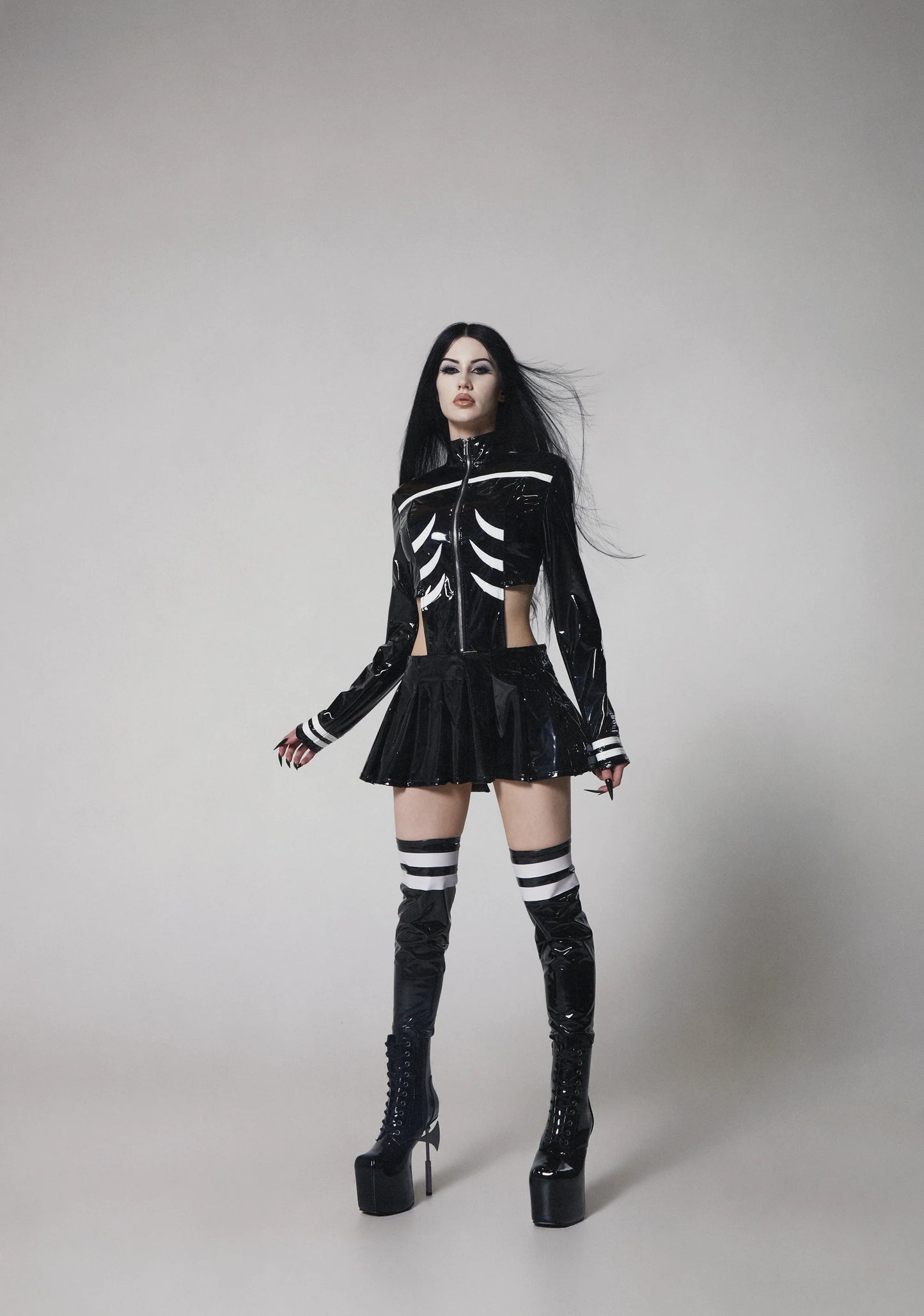 VINYL MINI DRESS SET