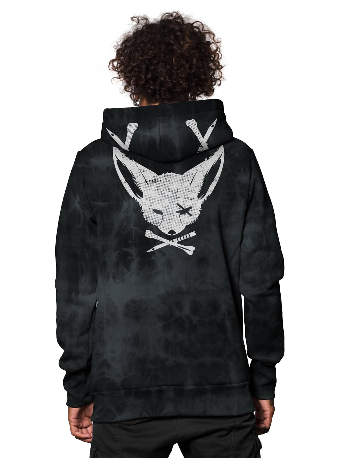 Twizy UNISEX Hood In Black Tie-Dye