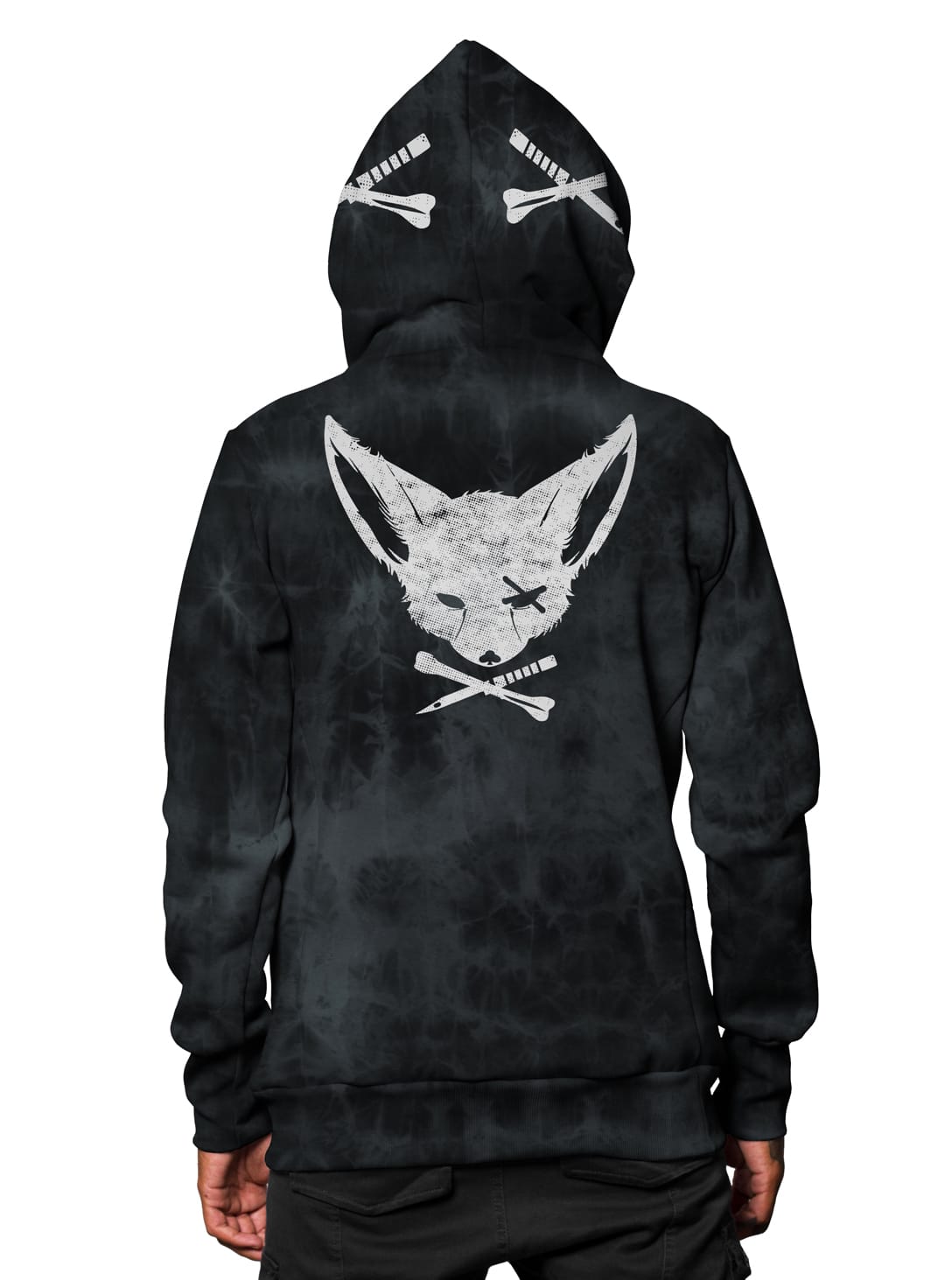 Twizy UNISEX Hood In Black Tie-Dye