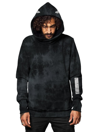 Twizy UNISEX Hood In Black Tie-Dye