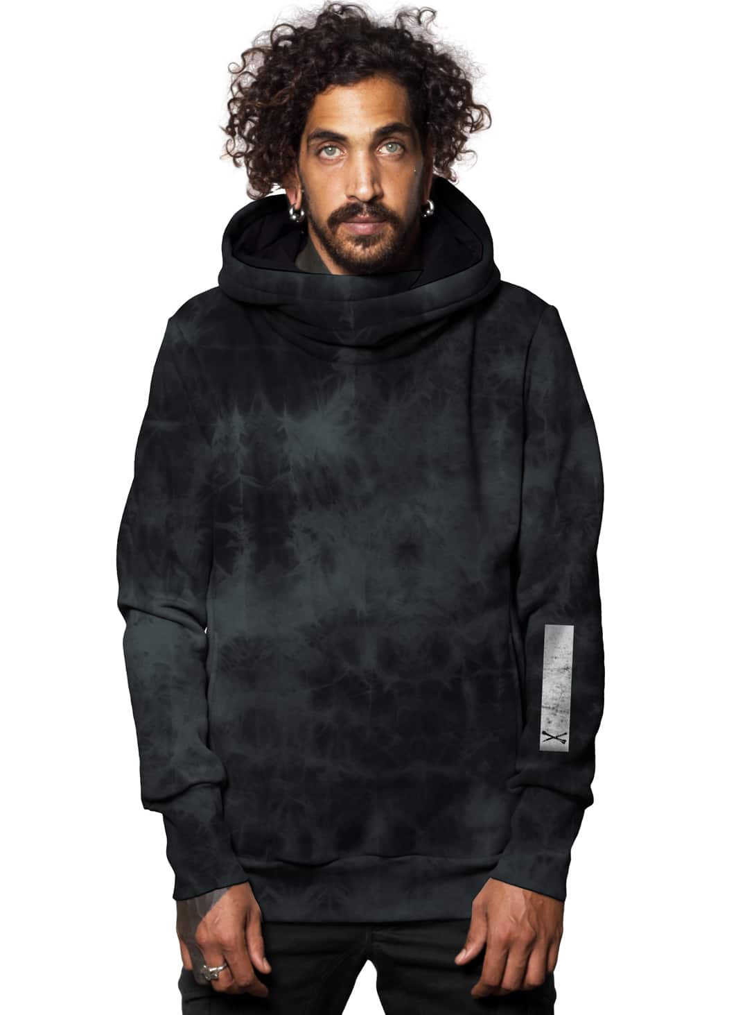 Twizy UNISEX Hood In Black Tie-Dye