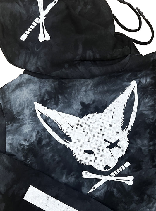 Twizy UNISEX Hood In Black Tie-Dye