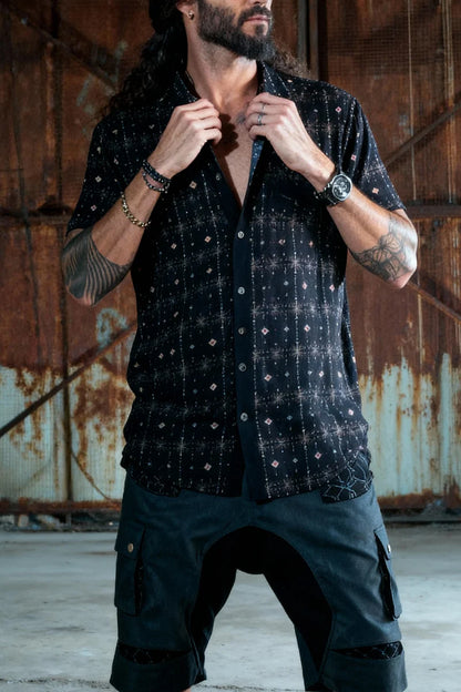 FIREWORKS Button Short Sleeve Shirt