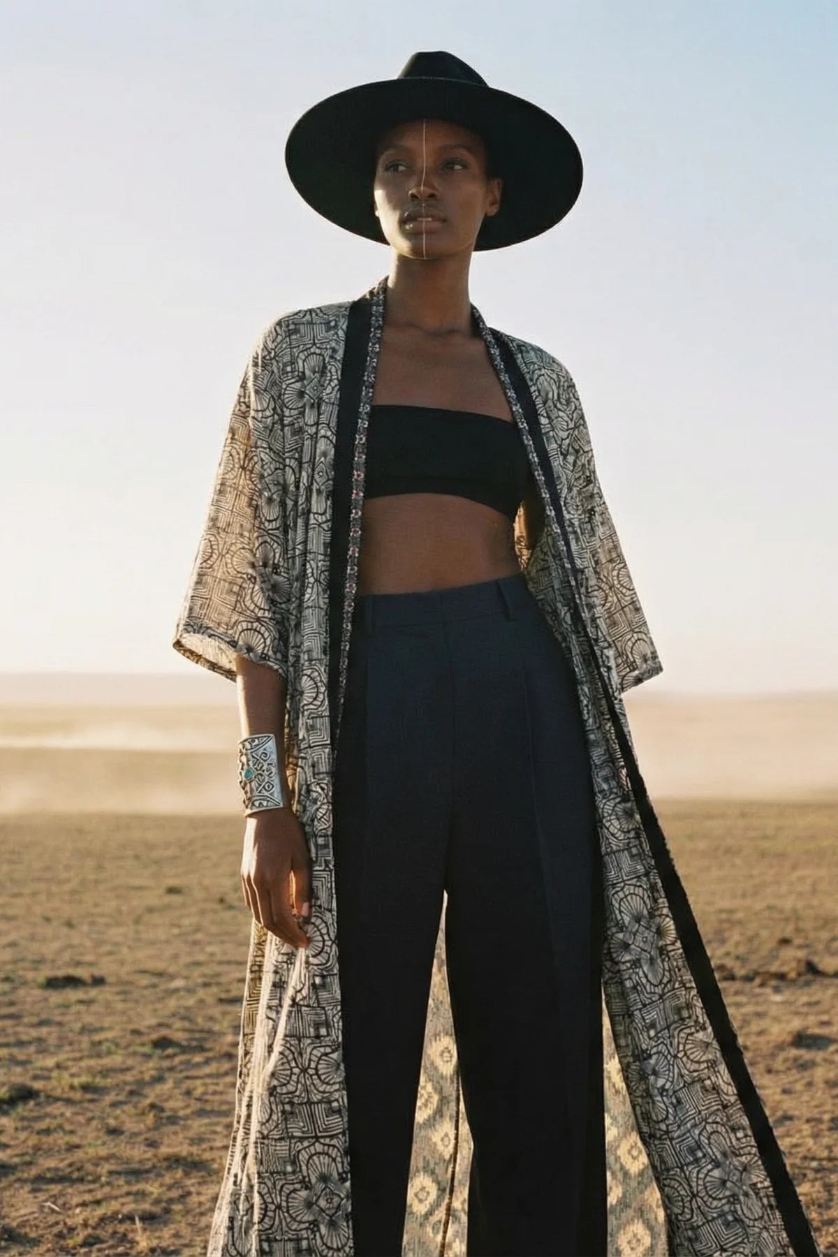 MANDALA PRINT LONG KIMONO