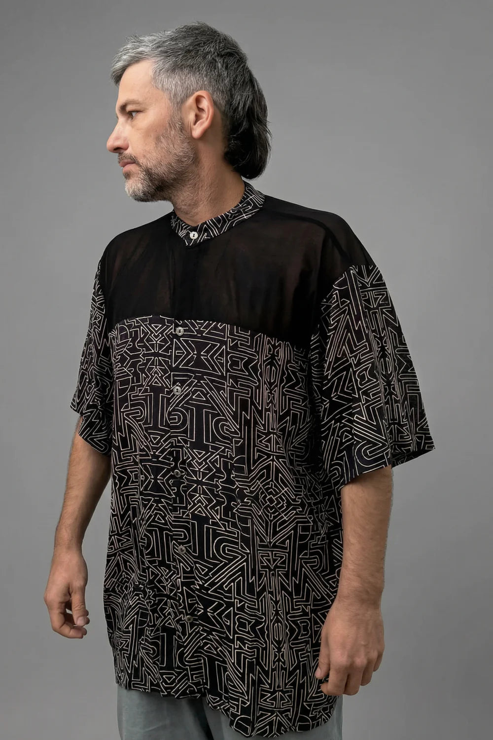 TRIBAL MAZE Unisex Button Tunic
