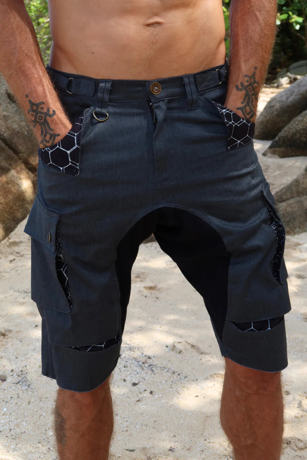 3/4 TAZER Bermuda shorts In Dark Grey