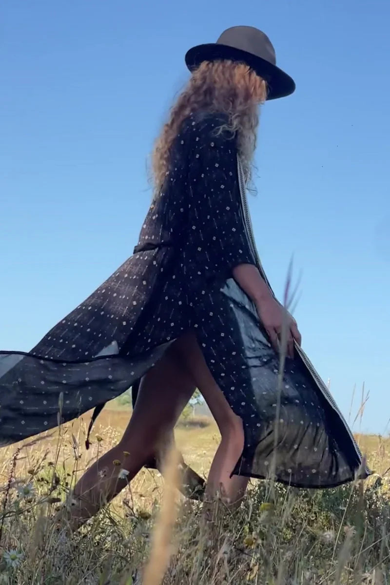 FIREWORKS UNISEX LONG KIMONO