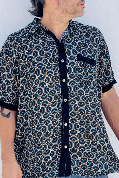 BUTTON UNISEX TUNIC LOOPED Print