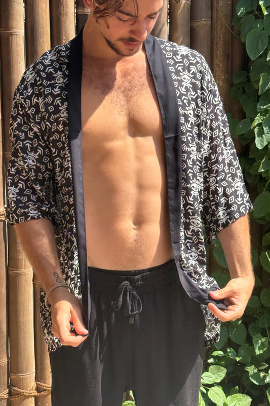 UNISEX FALUJA Print Short Kimono