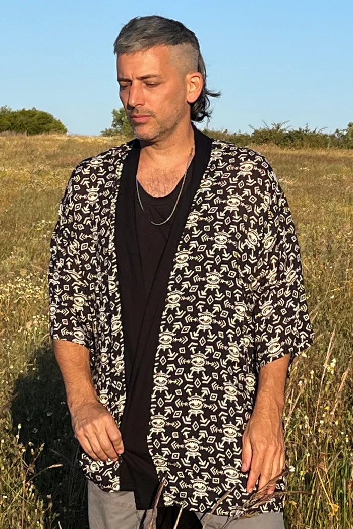 UNISEX FALUJA Print Short Kimono