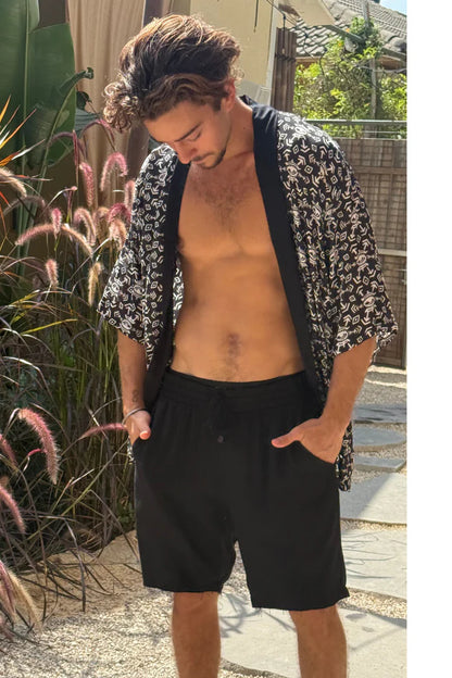 UNISEX FALUJA Print Short Kimono