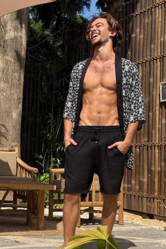 UNISEX FALUJA Print Short Kimono