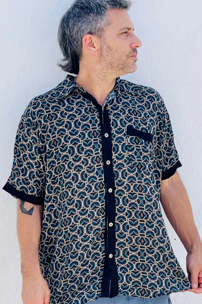 BUTTON UNISEX TUNIC LOOPED Print