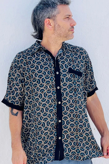 BUTTON UNISEX TUNIC LOOPED Print