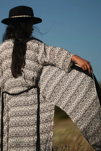 MIRROR PRINT LONG KIMONO