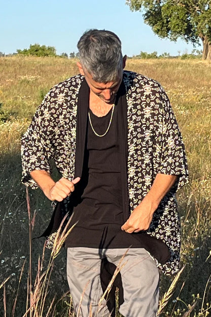 UNISEX FALUJA Print Short Kimono