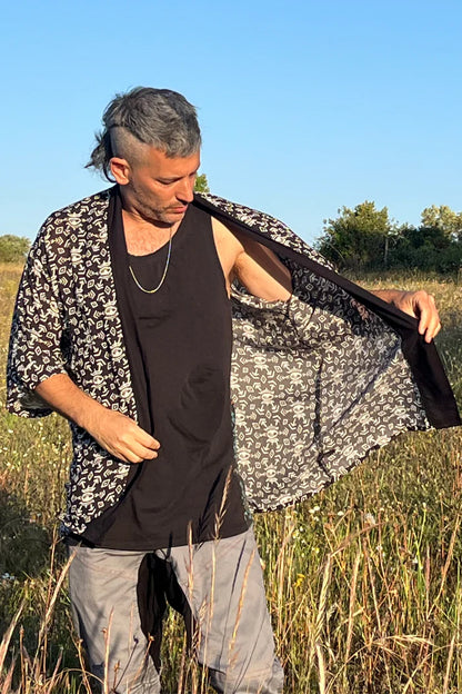 UNISEX FALUJA Print Short Kimono