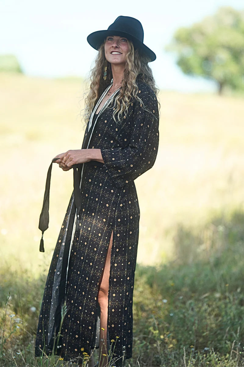 FIREWORKS UNISEX LONG KIMONO