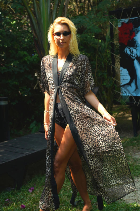 LUMA KIMONO In Leopard Print