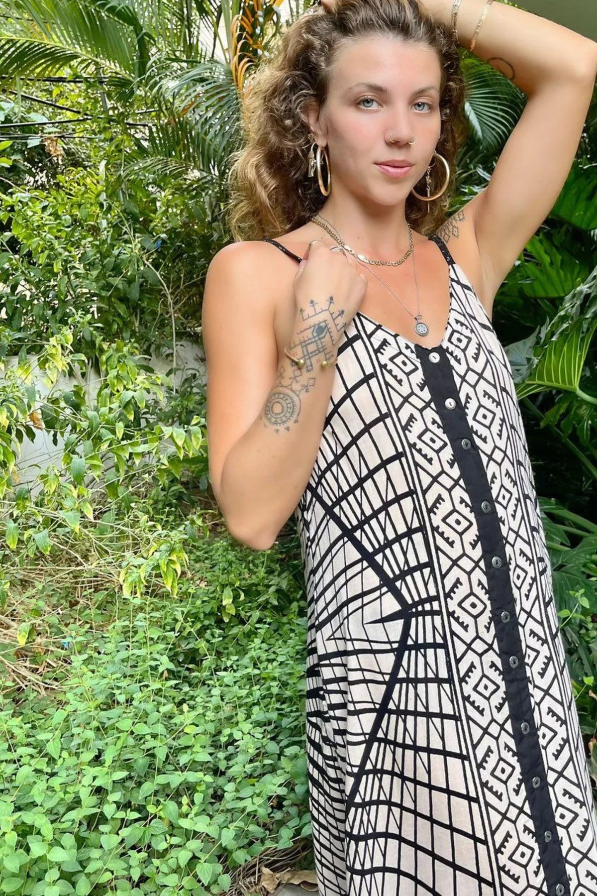 NIKA Maxi Dress In Black & White Print