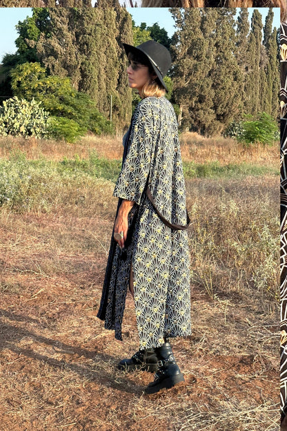 BOHO KIMONO GOLD PRINT