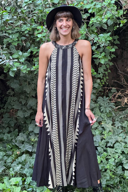 NINA Maxi Dress In Tribal print