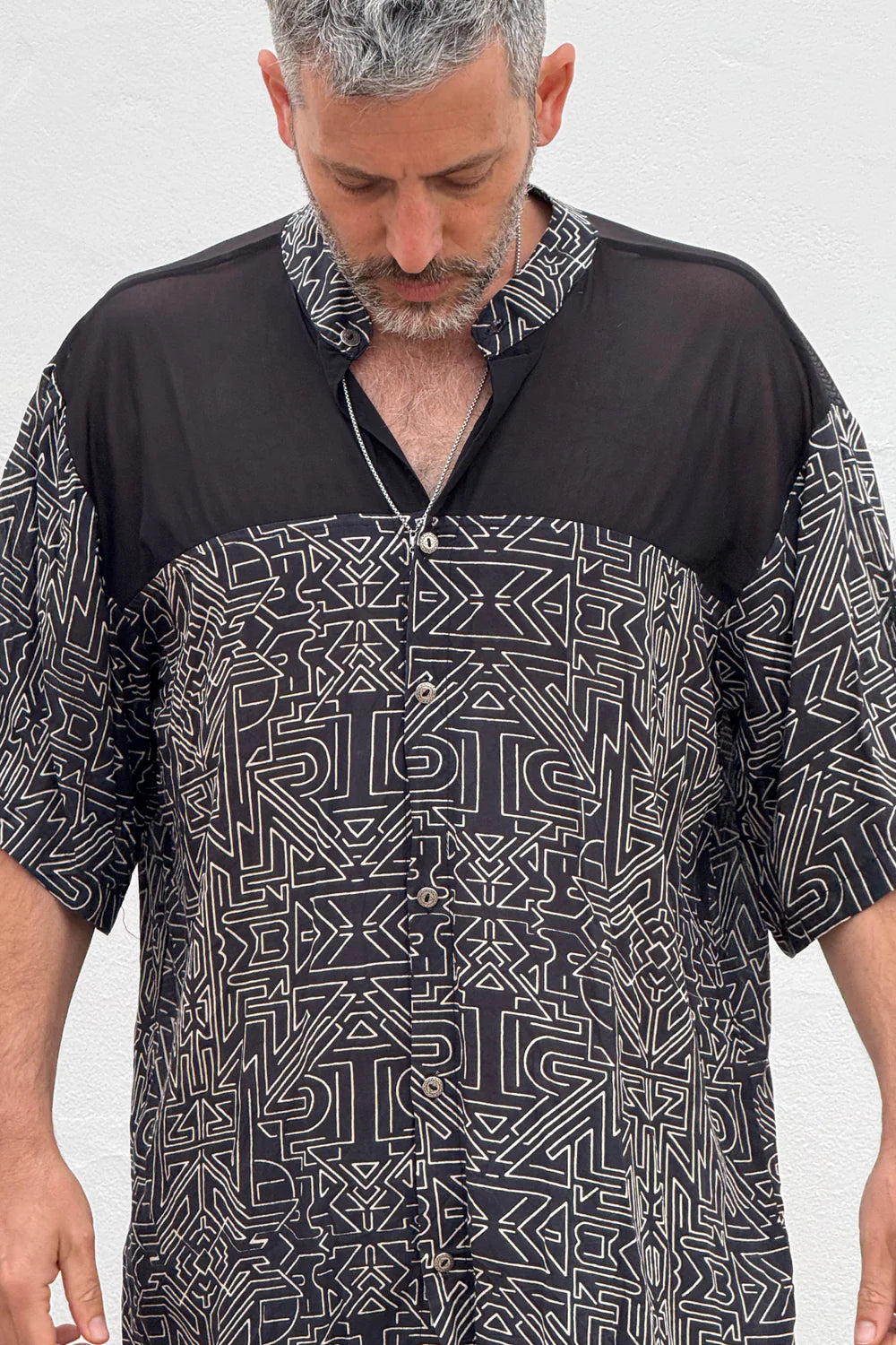 TRIBAL MAZE Unisex Button Tunic