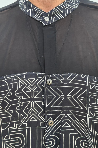 TRIBAL MAZE Unisex Button Tunic