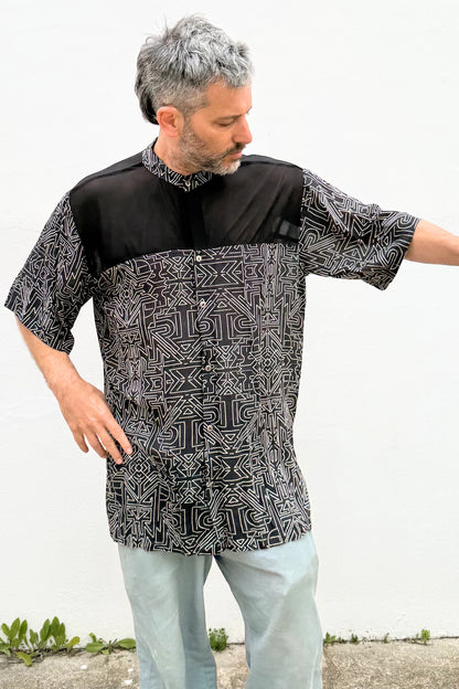 TRIBAL MAZE Unisex Button Tunic