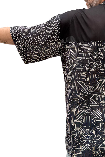 TRIBAL MAZE Unisex Button Tunic