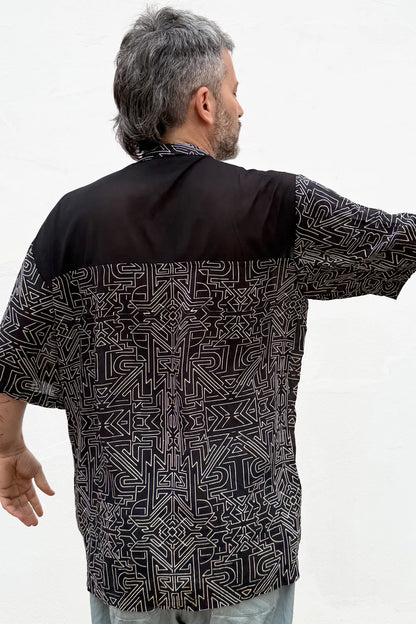 TRIBAL MAZE Unisex Button Tunic