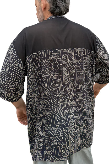 TRIBAL MAZE Unisex Button Tunic