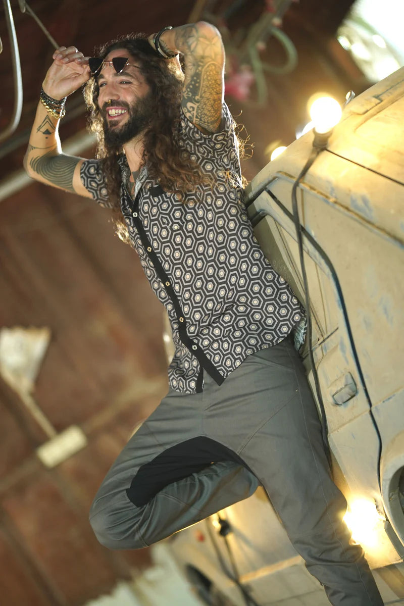 TAZER Long Pants In Grey Silver