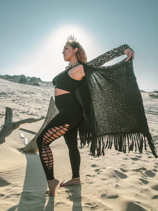 Plus Size - Flare Yoga Pants In Black (Thick Lycra Fabric)