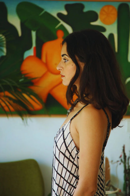 NIKA Maxi Dress In Black & White Print