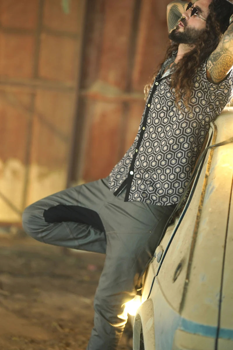 TAZER Long Pants In Grey Silver